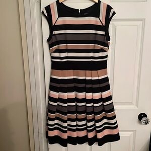 Striped Pleated Dress | Vince Camuto
